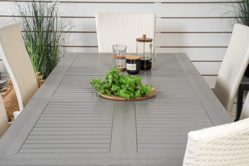 Albany Förlängningsbar Matgrupp Utomhus 152-210 cm + 6 st Padova Matstol - Grå - Utemöbler - Utegrupp - Matgrupp utomhus