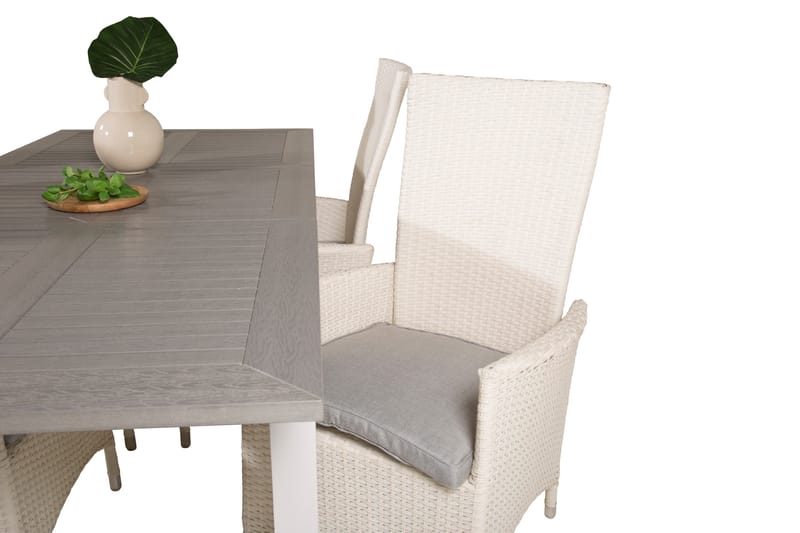 Albany Förlängningsbar Matgrupp Utomhus 152-210 cm + 6 st Padova Matstol - Grå - Utemöbler - Utegrupp - Matgrupp utomhus