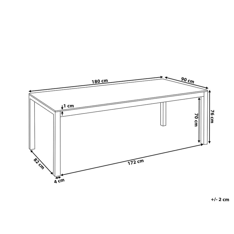 Bacoli Matgrupp Utomhus 180 cm + 6 Utestolar - Svart - Utemöbler - Utegrupp - Matgrupp utomhus