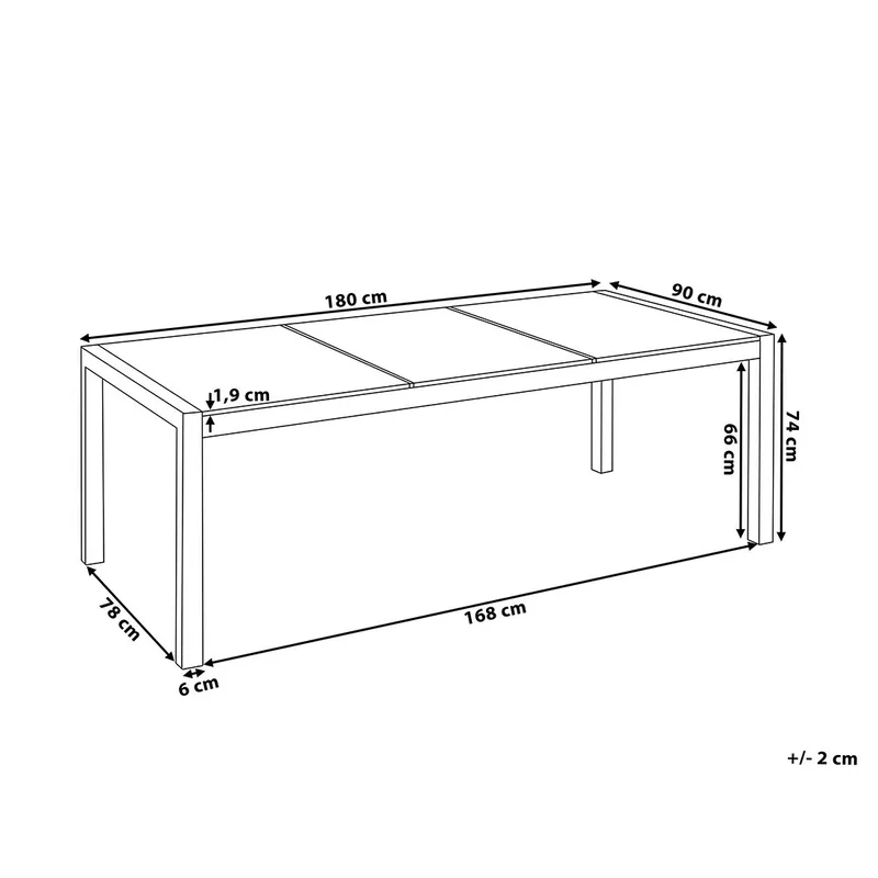 Bacoli Matgrupp Utomhus 180 cm + 6 Utestolar - Svart - Utemöbler - Utegrupp - Matgrupp utomhus