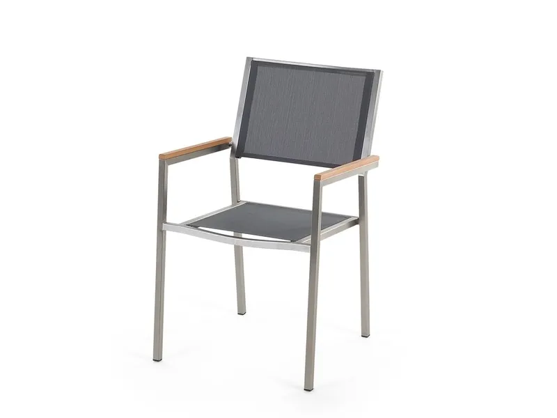 Bacoli Matgrupp Utomhus 180 cm + 6 Utestolar - Grå - Utemöbler - Utegrupp - Matgrupp utomhus