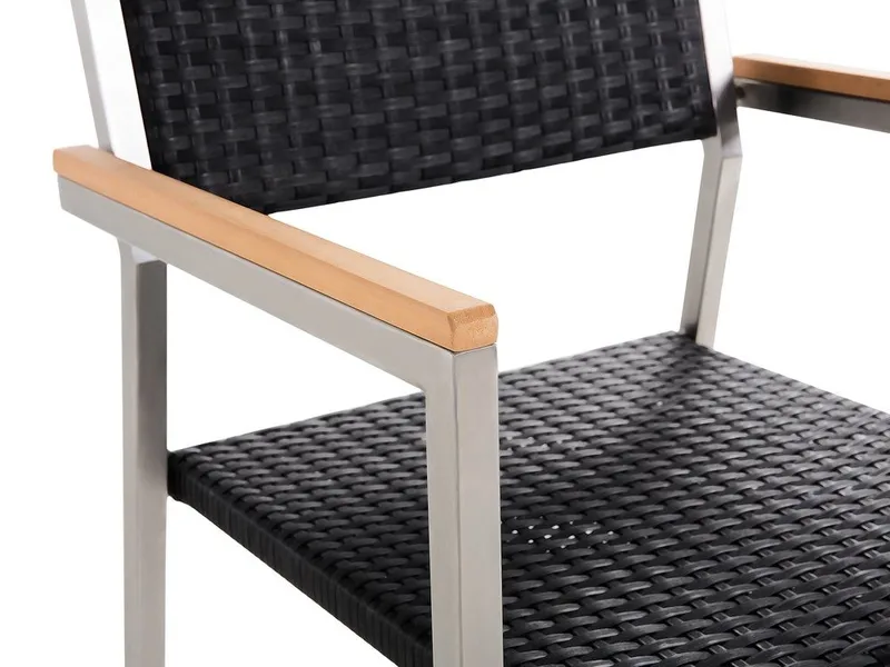 Bacoli Matgrupp Utomhus 180 cm + 6 Utestolar - Grå - Utemöbler - Utegrupp - Matgrupp utomhus