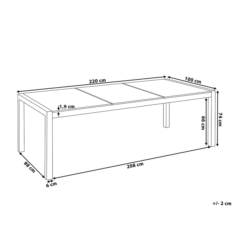 Bacoli Matgrupp Utomhus 220 cm + 8 Utestolar - Vit - Utemöbler - Utegrupp - Matgrupp utomhus