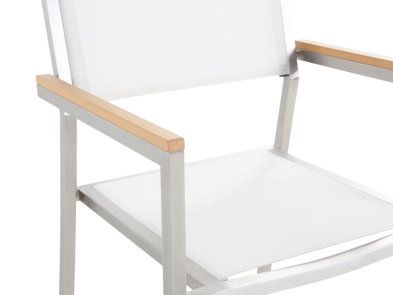 Bacoli Matgrupp Utomhus 220 cm + 8 Utestolar - Vit - Utemöbler - Utegrupp - Matgrupp utomhus