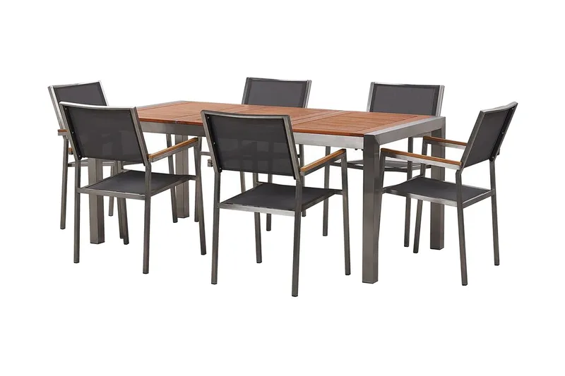 Bofors Matgrupp Utomhus + 6 Rottingstolar, Brun