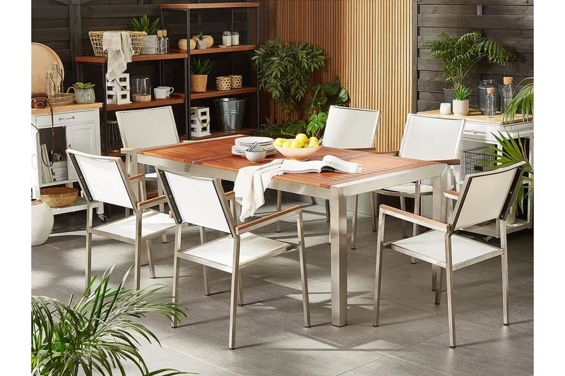 Bofors Matgrupp Utomhus + 6 Rottingstolar - Brun - Utemöbler - Utegrupp - Matgrupp utomhus