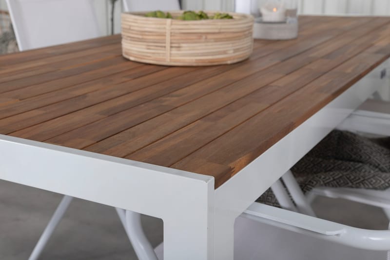 Bois Matgrupp 205cm + 6 Alina Matstolar Vit - Vit - Utemöbler - Utegrupp - Matgrupp utomhus