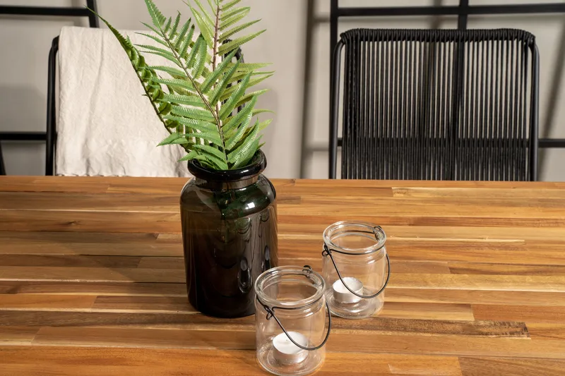 Bois Matgrupp Utomhus 200cm + 6 Karmstolar - Svart - Utemöbler - Utegrupp - Matgrupp utomhus