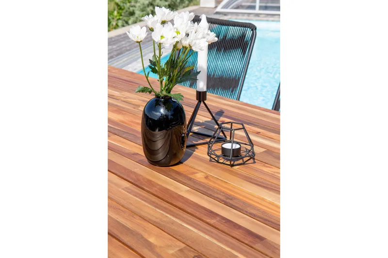 Bois Matgrupp Utomhus 200cm + 6 Karmstolar - Svart - Utemöbler - Utegrupp - Matgrupp utomhus