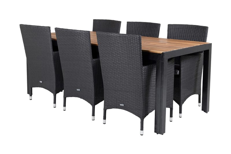 Bois Matgrupp Utomhus 200cm + 6 Malin Karmstolar - Natur - Utemöbler - Utegrupp - Matgrupp utomhus