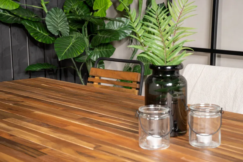 Bois Matgrupp Utomhus 200cm + 6 Matstolar - Natur/Svart - Utemöbler - Utegrupp - Matgrupp utomhus