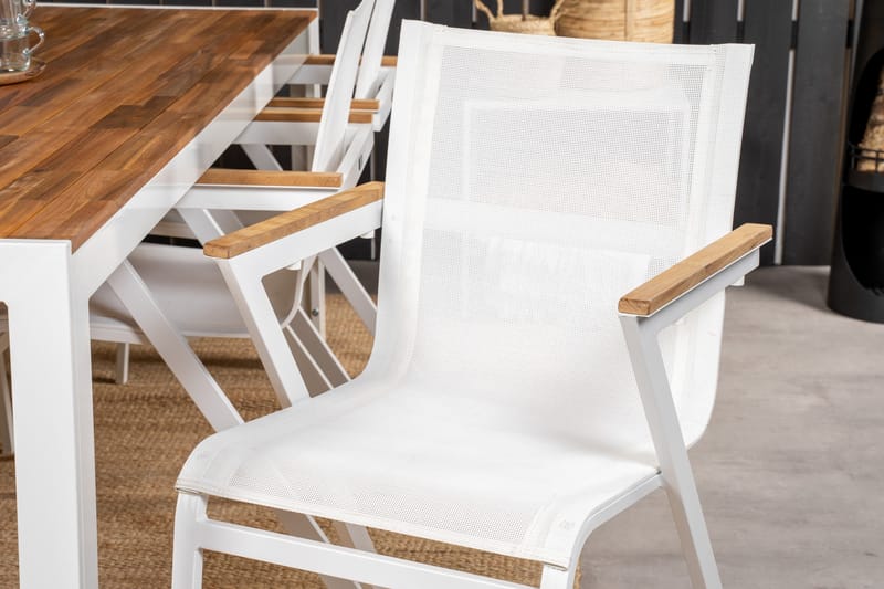 Bois Matgrupp Utomhus 200cm + 6 Mexico Karmstolar - Natur - Utemöbler - Utegrupp - Matgrupp utomhus