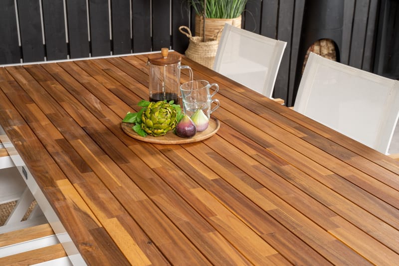 Bois Matgrupp Utomhus 200cm + 6 Mexico Karmstolar - Natur - Utemöbler - Utegrupp - Matgrupp utomhus