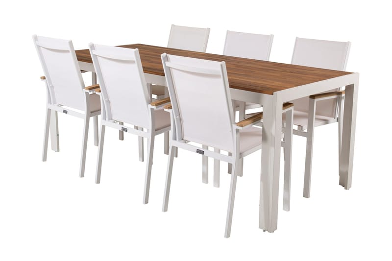 Bois Matgrupp Utomhus 200cm + 6 Texas Karmstolar - Svart/Grå - Utemöbler - Utegrupp - Matgrupp utomhus