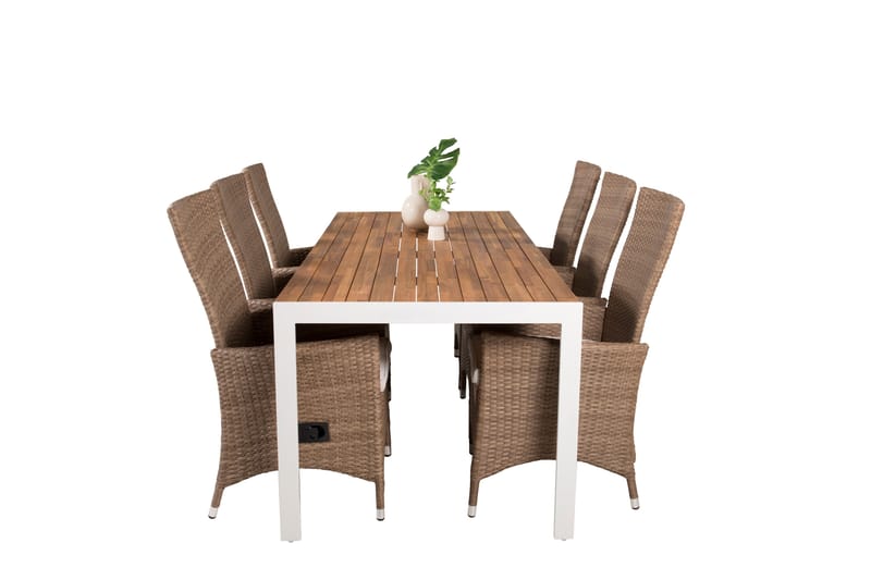 Bois Matgrupp Utomhus 205 cm + 6 st Padova Utefåtölj - Brun - Utemöbler - Utegrupp - Matgrupp utomhus
