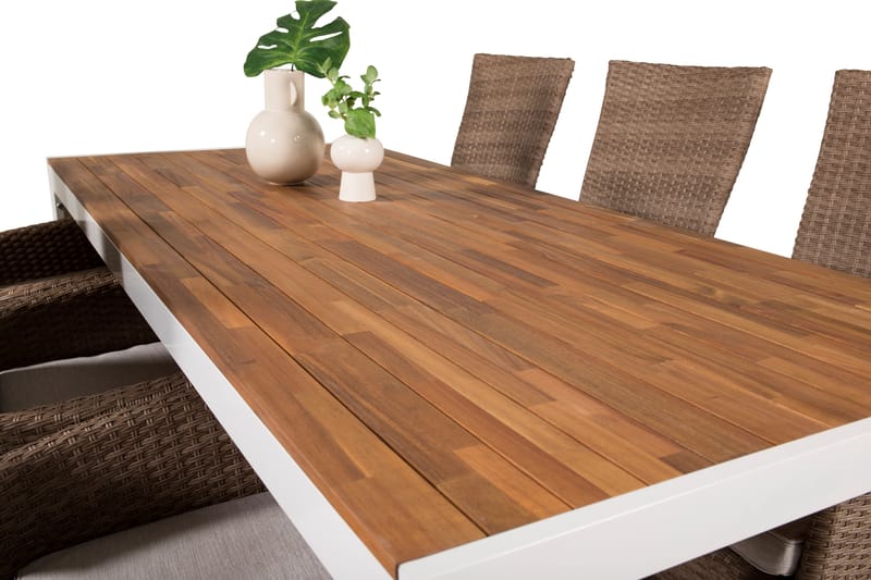 Bois Matgrupp Utomhus 205 cm + 6 st Padova Utefåtölj - Brun - Utemöbler - Utegrupp - Matgrupp utomhus