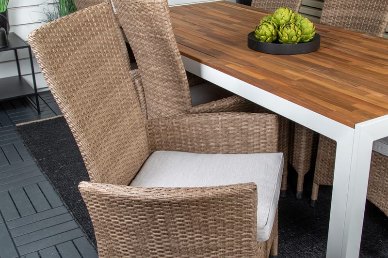 Bois Matgrupp Utomhus 205 cm + 6 st Padova Utefåtölj - Brun - Utemöbler - Utegrupp - Matgrupp utomhus