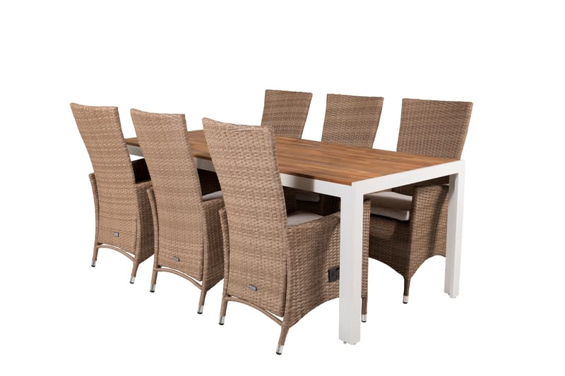 Bois Matgrupp Utomhus 205 cm + 6 st Padova Utefåtölj - Brun - Utemöbler - Utegrupp - Matgrupp utomhus