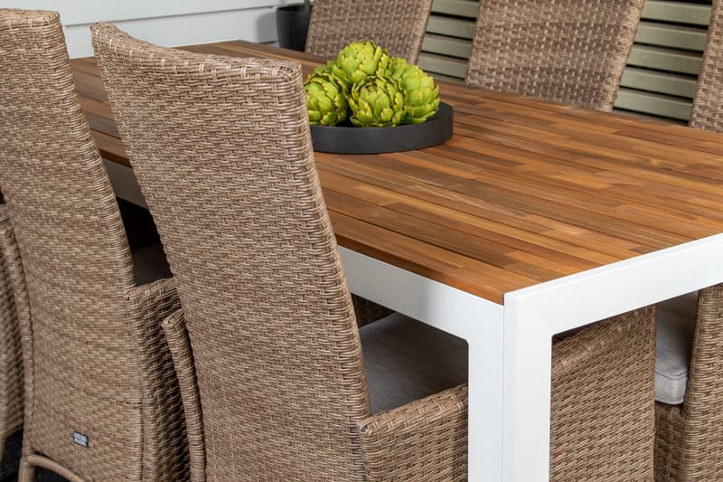 Bois Matgrupp Utomhus 205 cm + 6 st Padova Utefåtölj - Brun - Utemöbler - Utegrupp - Matgrupp utomhus