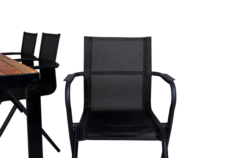 Bois Matgrupp Utomhus 205cm + 6 Alina Matstolar - Brun/Vit - Utemöbler - Utegrupp - Matgrupp utomhus