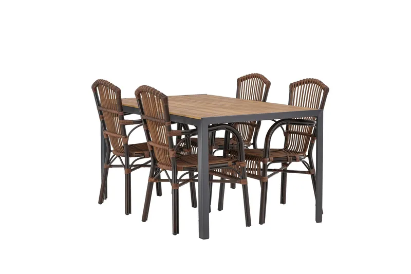 Break Matgrupp 150 cm + 4 st Galera Karmstolar Brun, Brun