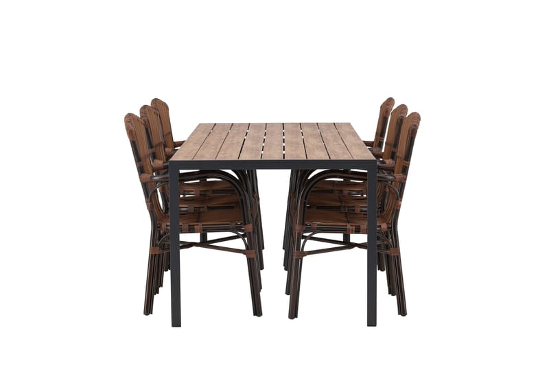 Break Matgrupp 205 cm + 6 st Galera Karmstolar Brun - Brun - Utemöbler - Utegrupp - Matgrupp utomhus