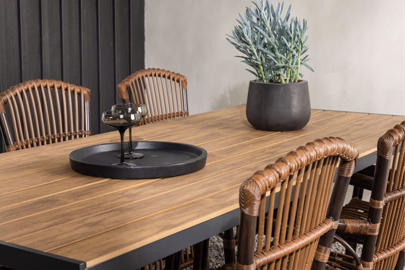 Break Matgrupp 205 cm + 6 st Galera Karmstolar Brun - Brun - Utemöbler - Utegrupp - Matgrupp utomhus