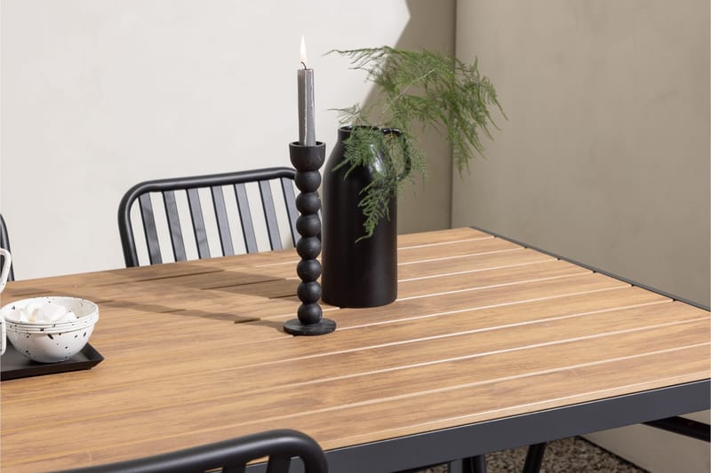 Break Matgrupp Utomhus 150 cm + 4 st Peking Karmstolar - Svart/Brun - Utemöbler - Utegrupp - Matgrupp utomhus