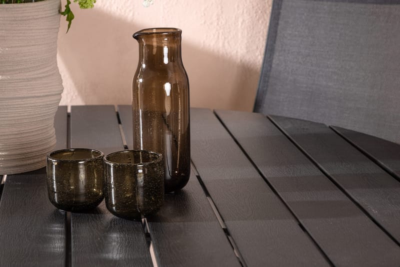 Break Matgrupp Utomhus Rund 120cm + 4 Break Positionsstol - Svart - Utemöbler - Utegrupp - Matgrupp utomhus