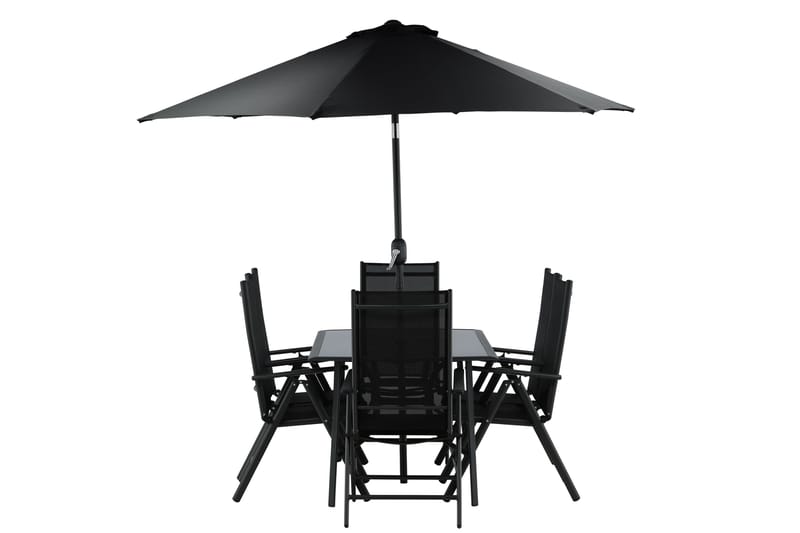 Brekki Matgrupp Utomhus 150cm + 6 Matstolar Utomhus - Svart - Utemöbler - Utegrupp - Matgrupp utomhus