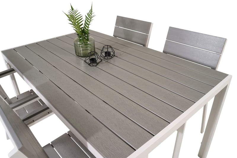 Buitepos Matgrupp Utomhus inkl 4 Konob Stolar - Polywood/Vit - Utemöbler - Utegrupp - Matgrupp utomhus