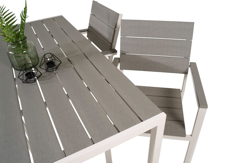 Buitepos Matgrupp Utomhus inkl 4 Konob Stolar - Polywood/Vit - Utemöbler - Utegrupp - Matgrupp utomhus