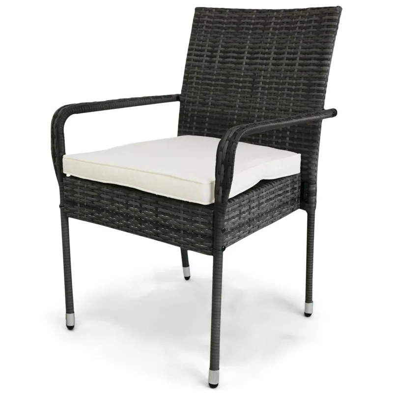 Caféset för balkong i konstrotting | Lyfco Mölle - Grå - Utemöbler - Utegrupp - Matgrupp utomhus