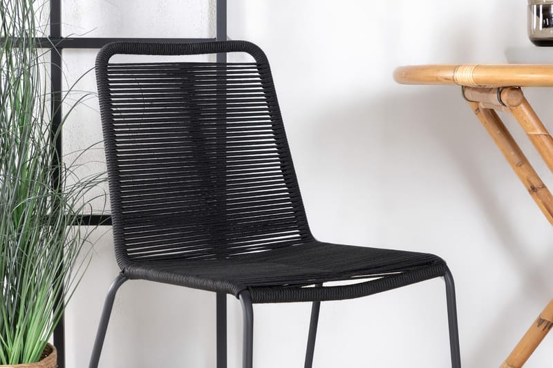 Cane Matgrupp Utomhus Rund Ø80cm + 2 Lindos Stapelbara Matstolar - Vit - Utemöbler - Utegrupp - Matgrupp utomhus