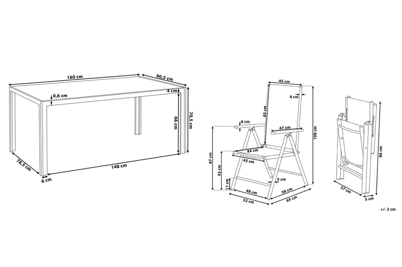 Catania Trädgårdsmöbelset Med Utebord+6 Utestolar - Grå - Utemöbler - Utegrupp - Matgrupp utomhus