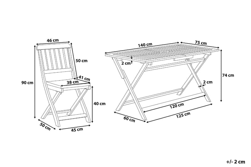 Cento Trädgårdsmöbelset Med Utebord+6 Utestolar - Trä/Natur - Utemöbler - Utegrupp - Matgrupp utomhus