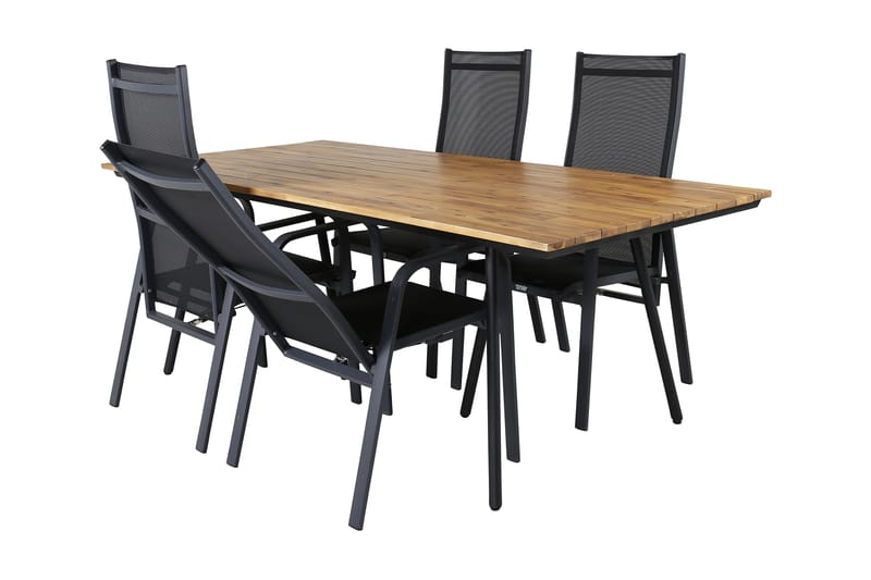 Chan Matgrupp Utomhus 200cm + 4 Copacabana Reclinerstolar - Vit - Utemöbler - Utegrupp - Matgrupp utomhus