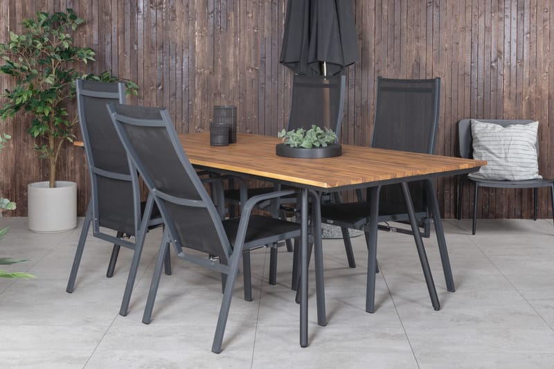 Chan Matgrupp Utomhus 200cm + 4 Copacabana Reclinerstolar - Vit - Utemöbler - Utegrupp - Matgrupp utomhus