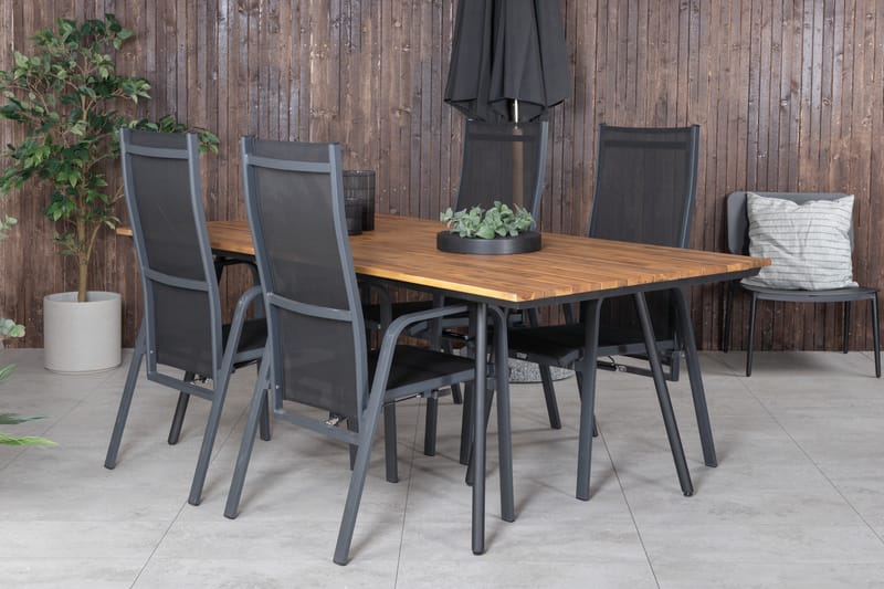 Chan Matgrupp Utomhus 200cm + 4 Copacabana Reclinerstolar - Vit - Utemöbler - Utegrupp - Matgrupp utomhus