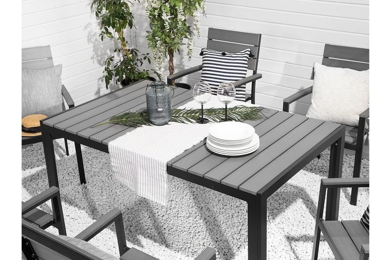 Como Trädgårdsmöbelset Med Utebord+6 Utestolar - Grå - Utemöbler - Utegrupp - Matgrupp utomhus