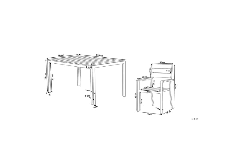 Como Trädgårdsmöbelset Med Utebord+6 Utestolar - Grå - Utemöbler - Utegrupp - Matgrupp utomhus