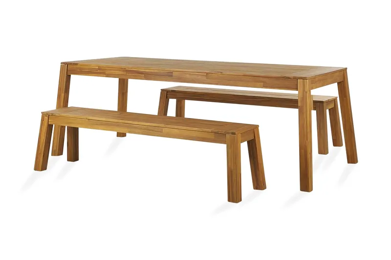 Coteto Matgrupp Utomhus 225 cm + 2 Bänkar Utomhus - Akacia - Utemöbler - Utegrupp - Matgrupp utomhus