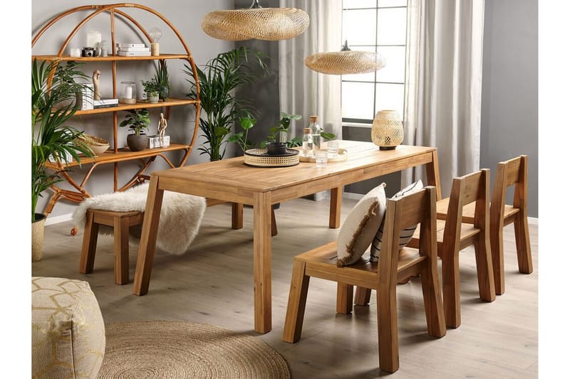 Coteto Matgrupp Utomhus 225 cm + 3 Utestolar + Bänk Utomhus - Akacia - Utemöbler - Utegrupp - Matgrupp utomhus