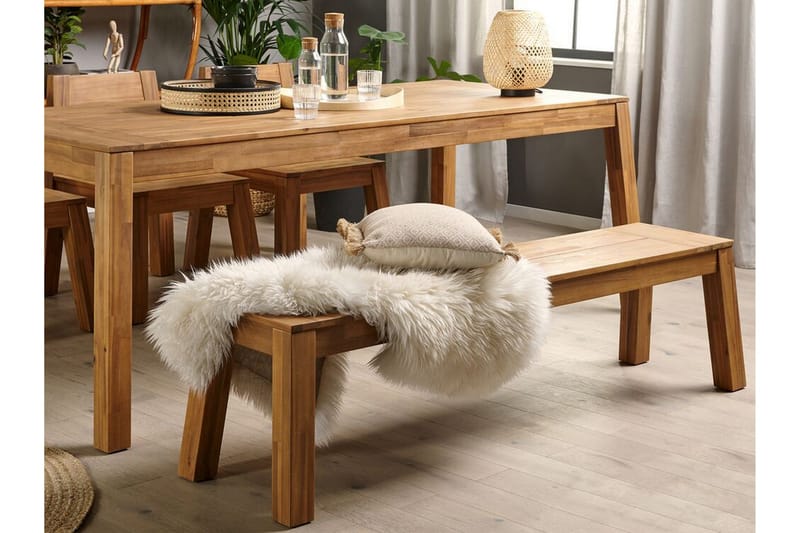 Coteto Matgrupp Utomhus 225 cm + 3 Utestolar + Bänk Utomhus - Akacia - Utemöbler - Utegrupp - Matgrupp utomhus