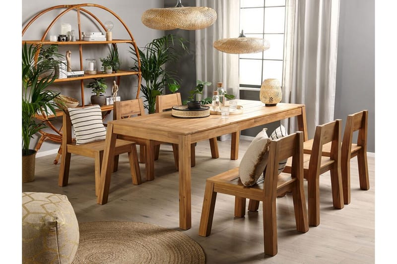 Coteto Matgrupp Utomhus 225 cm + 6 Utestolar - Akacia - Utemöbler - Utegrupp - Matgrupp utomhus