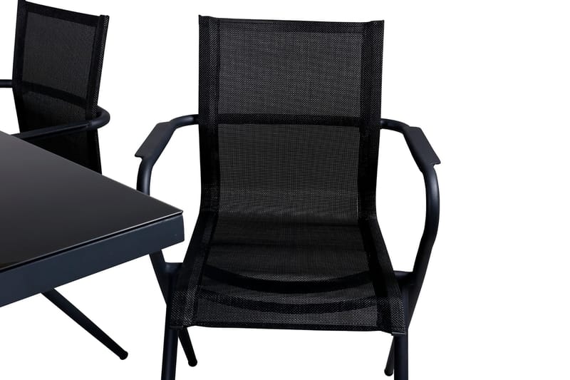 Dallas Matgrupp Utomhus 193cm + 6 Alina Matstolar - Svart/Grå - Utemöbler - Utegrupp - Matgrupp utomhus