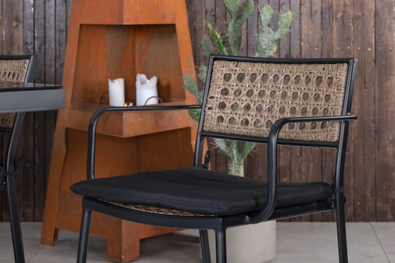 Dallas Matgrupp Utomhus 193cm + 6 Paola Matstolar - Svart - Utemöbler - Utegrupp - Matgrupp utomhus