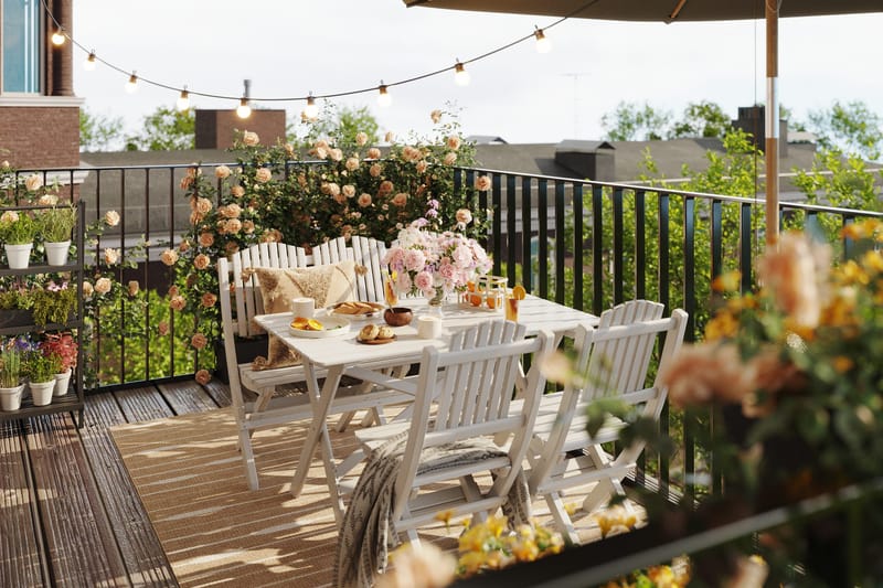 Delpino Matgrupp Utomhus 125 cm - Vit - Utemöbler - Utegrupp - Matgrupp utomhus