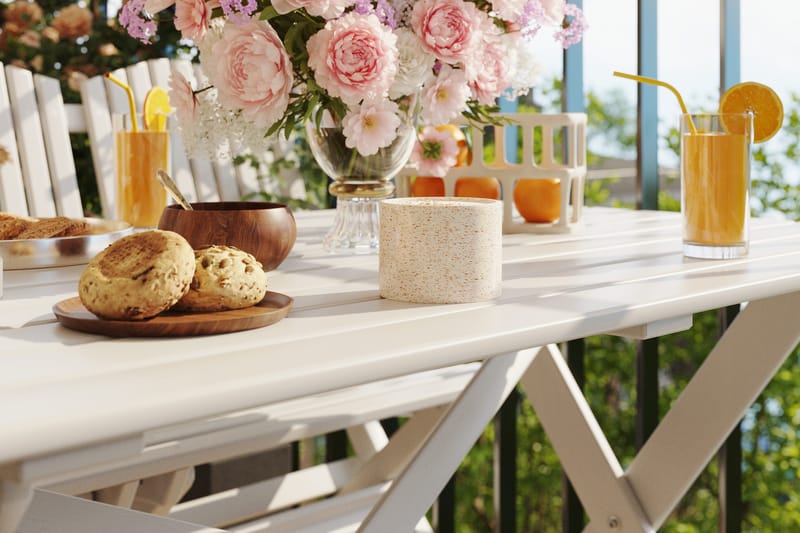 Delpino Matgrupp Utomhus 125 cm - Vit - Utemöbler - Utegrupp - Matgrupp utomhus