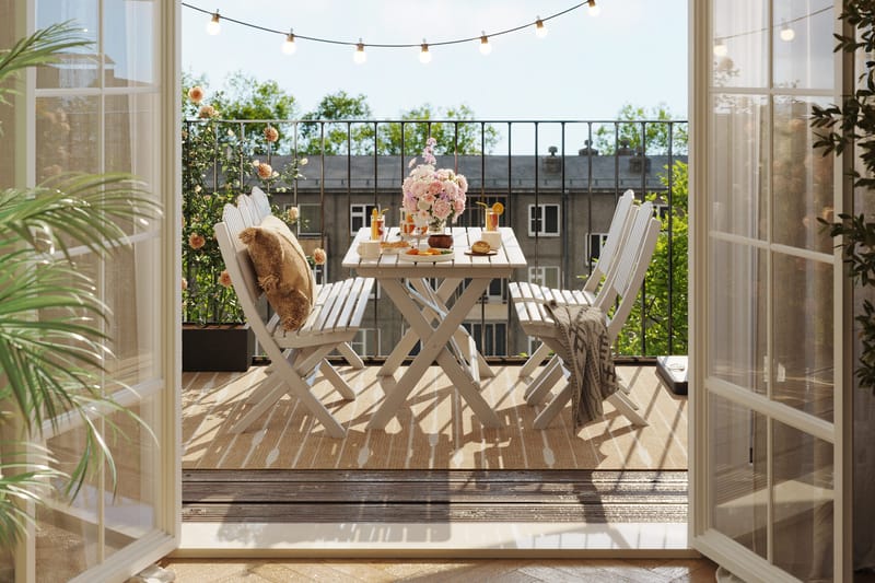 Delpino Matgrupp Utomhus 125 cm - Vit - Utemöbler - Utegrupp - Matgrupp utomhus